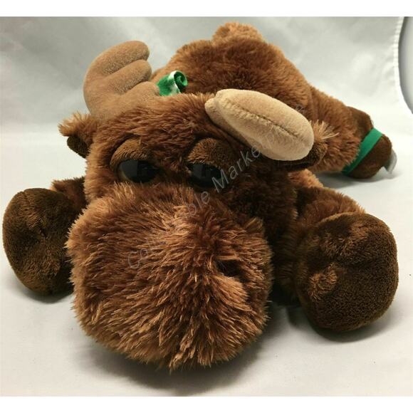 Winter Holiday Skatin' Moose 14" Aurora Plush Pet Toy with Ice Skates & Scarf - Picture 1 of 6